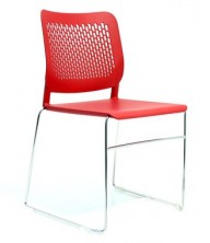 Malika Sled Visitor Chair. Chrome Frame. Colours: Black, Blue, Brown, Grey, Green, White, Red